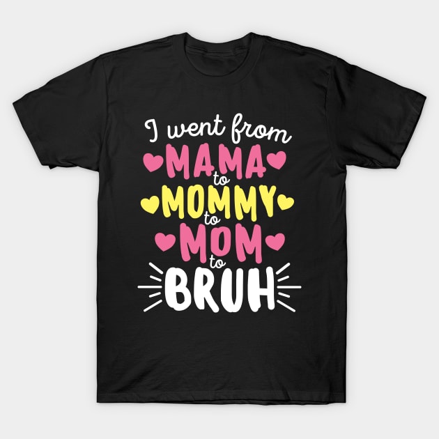 I Went From Mama to Mommy to Mom to Bruh Mother's Day T-Shirt by DetourShirts